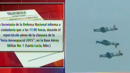 Download Video: VIDEO CHOCAN AVIONES EN ESPECTACULO DE LA FERIA AEROESPACIAL MÉXICO 2015