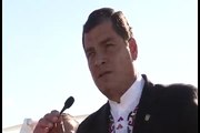 Discurso de Señor Presidente Rafael Correa a su arribo en el Aeropuerto Cochabamba