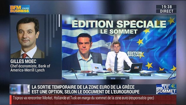 Édition spéciale Grèce: Gilles Moëc: Un Grexit temporaire accroîtrait la fragilité intrinsèque de la zone euro - 12/07