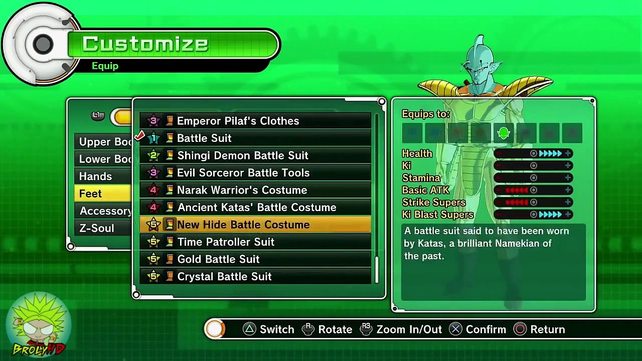 Dragon Ball Xenoverse ENGLISH Crystal and Gold Battle Suit