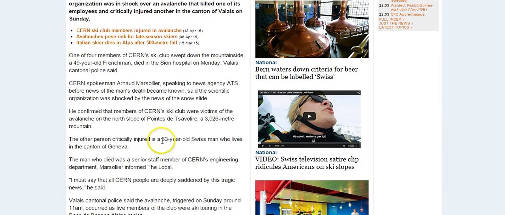 CERN AVALANCHE UPDATE Ritual Sacrifice