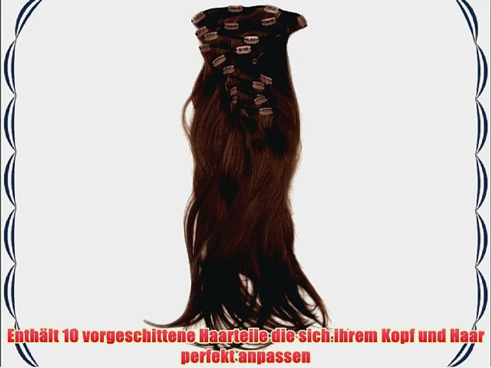 Love Hair Extensions Haarverl?ngerung aus Echthaar Komplett-Set Silky Straight 45?cm 10?Haarteile