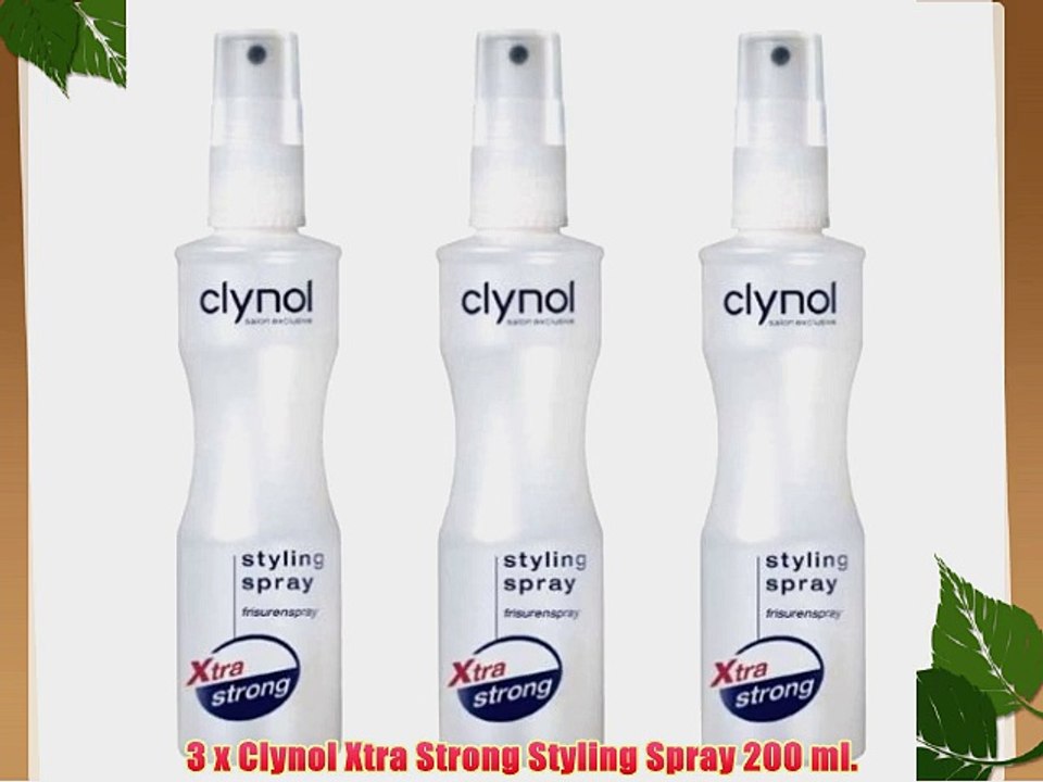3 x Clynol Xtra Strong Styling Spray 200 ml.