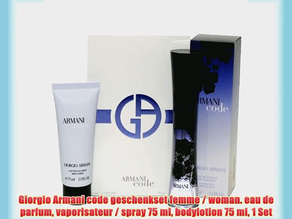 Giorgio Armani code geschenkset femme / woman. eau de parfum vaporisateur / spray 75 ml bodylotion