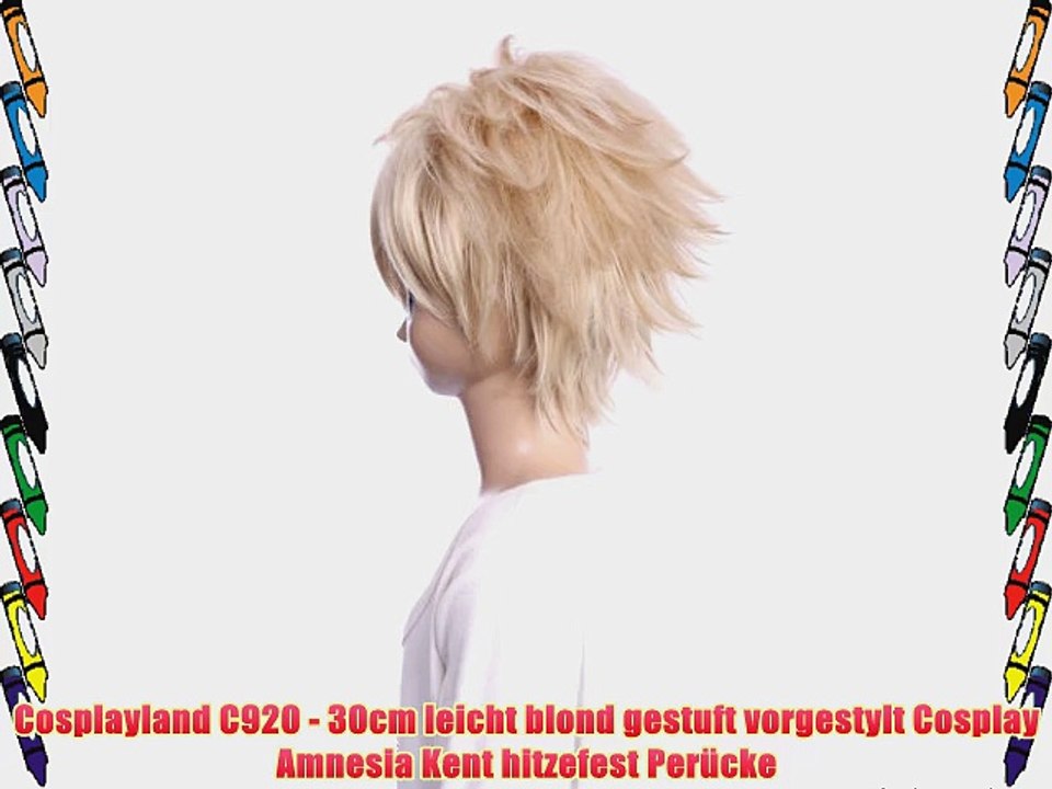 Cosplayland C920 - 30cm leicht blond gestuft vorgestylt Cosplay Amnesia Kent hitzefest Per?cke