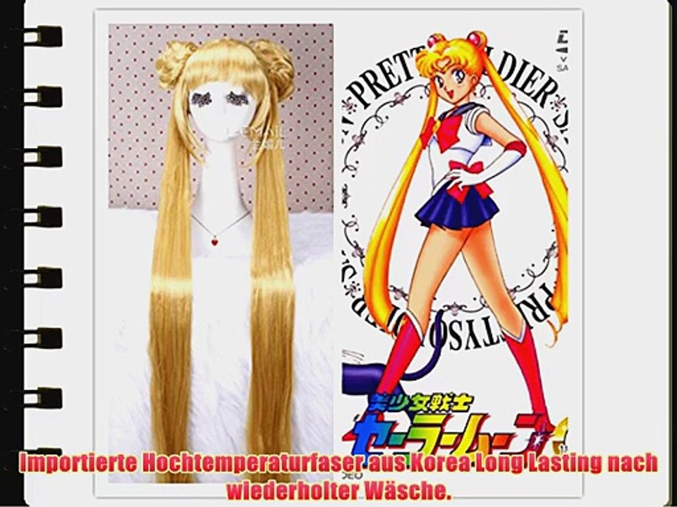 L-email?Minako Aino 80cm Sailor Moon lange gerade cosplay Per?cke gelb M?dchen CW203  free