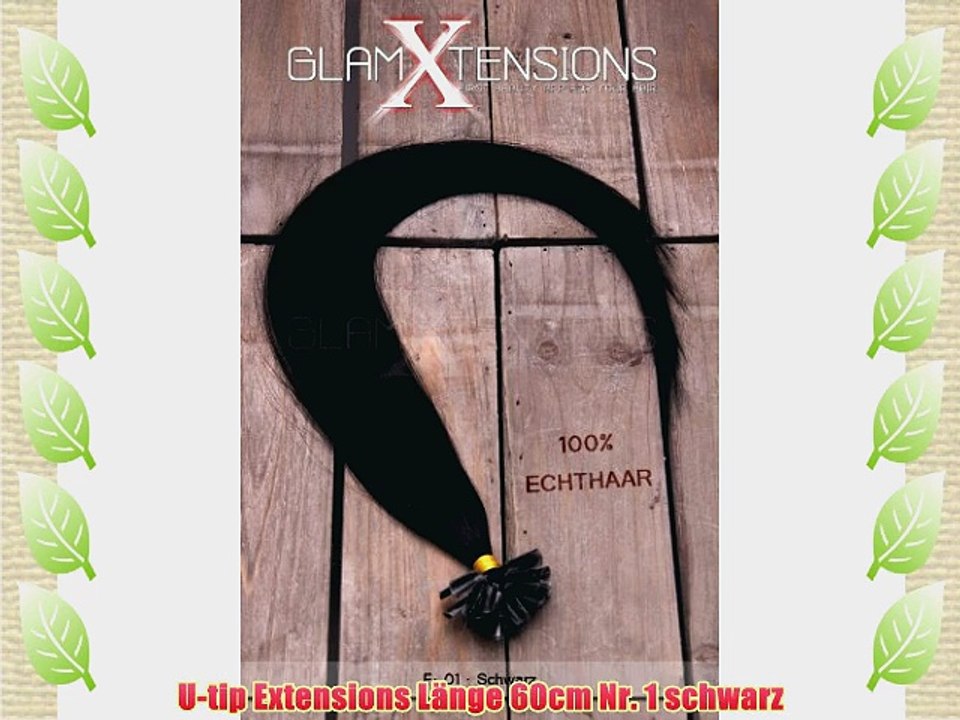 200 x 05g x 60cm schwarze Nr. 1 glatte indische Remy 100% Echthaar U-tip Extensions / Echthaar-Str?hnen