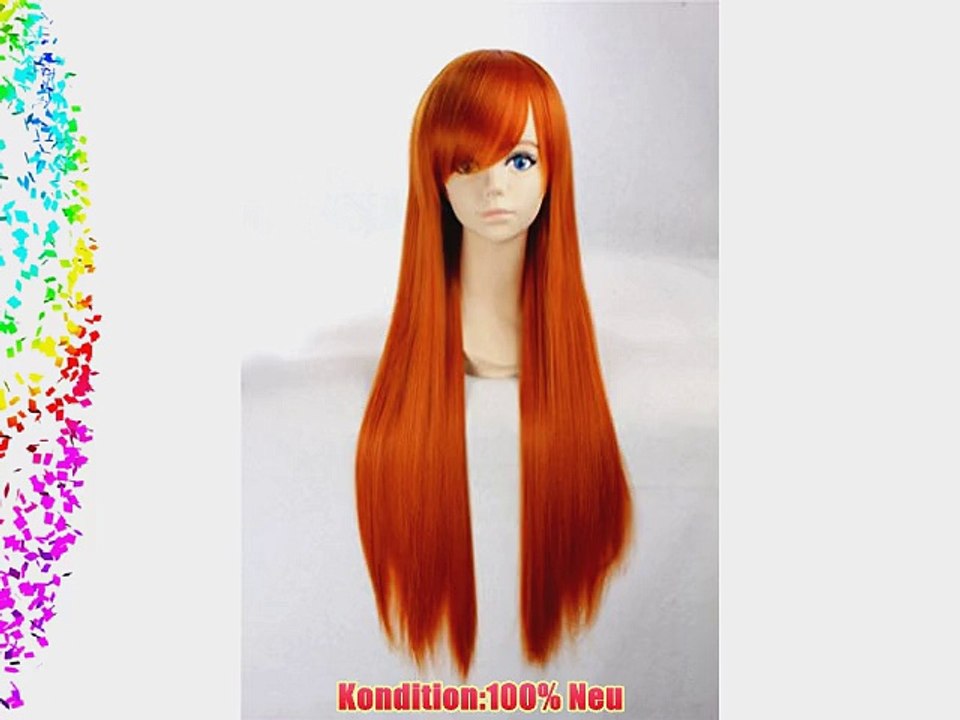 COSPLAZA Cosplay Kostueme Peruecke Bleach Orihime Inoue gerade lang Orange Anime Haar