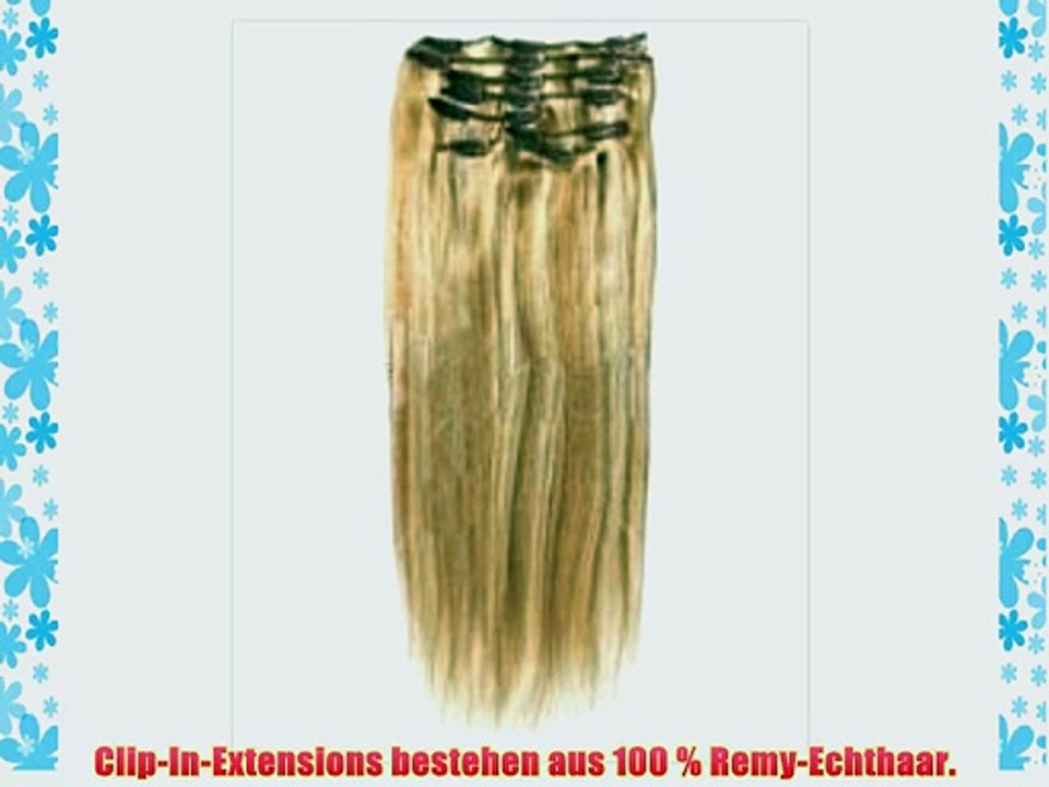 Clip-In-Extensions f?r komplette Haarverl?ngerung - 100 % indisches Remy-Echthaar - 50 cm -