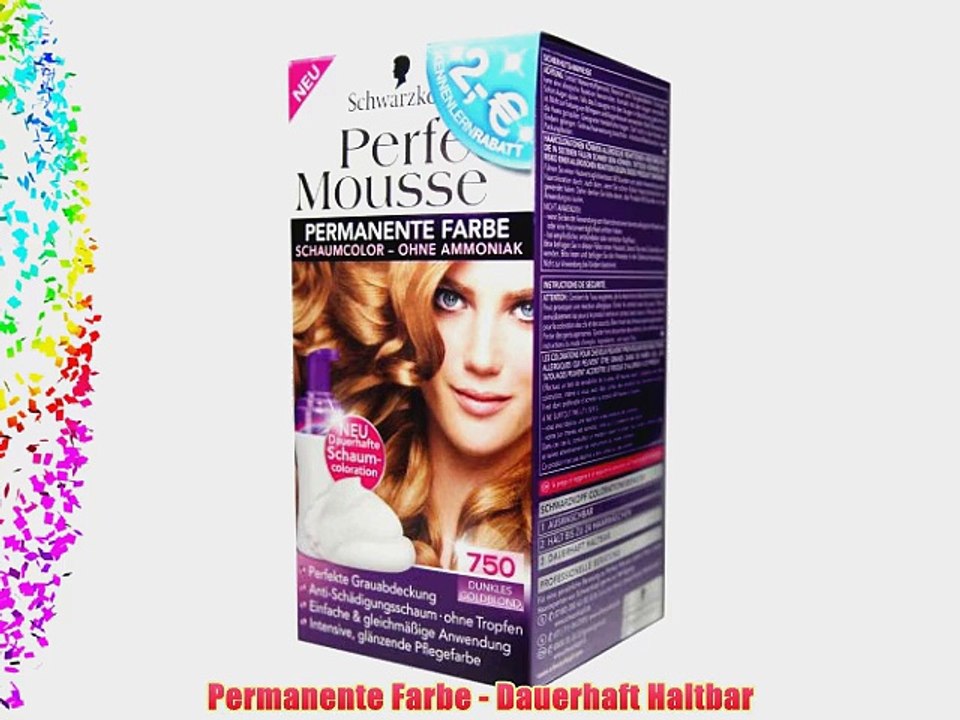 Perfect Mousse permanente Farbe Stufe 3 750 Dunkles Goldblond 1er Pack (1 x 93 ml)