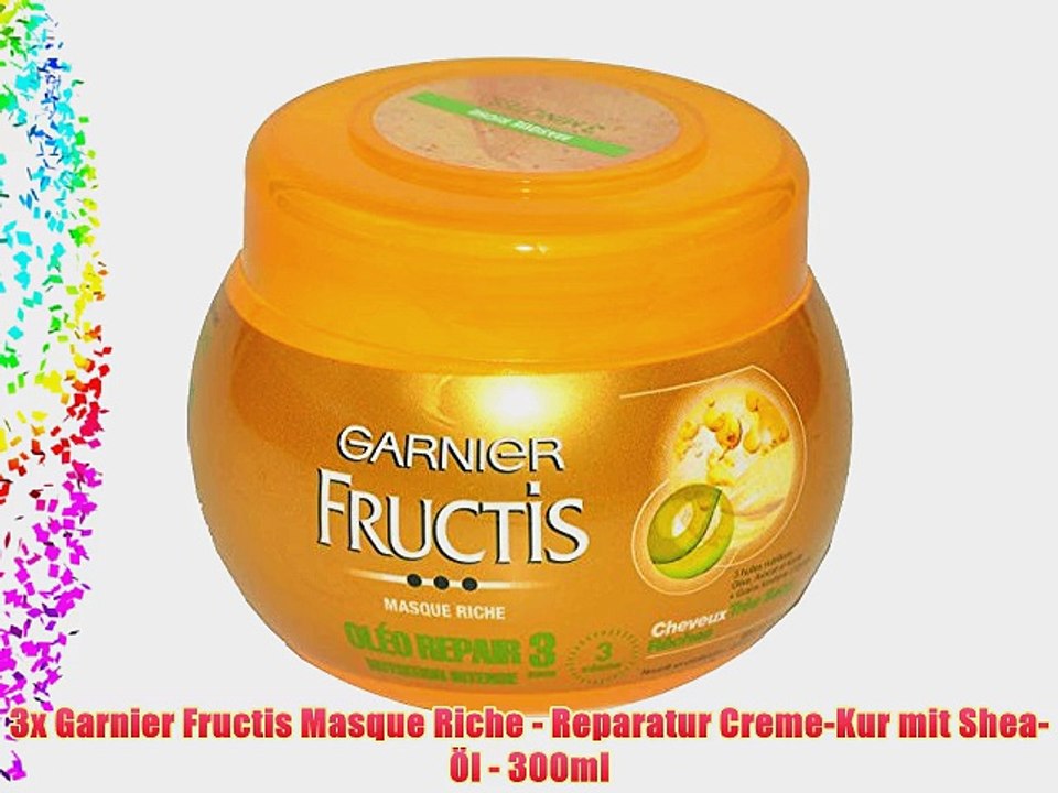 3x Garnier Fructis Masque Riche - Reparatur Creme-Kur mit Shea-?l - 300ml