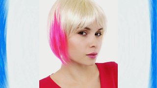 Per?cke Wig Bob kurz blond pinke Str?hne GFW907-613TF2315