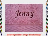 Handtuch aus Frottee 50 x 100 reine Baumwolle mit Namen bestickt (Lila)