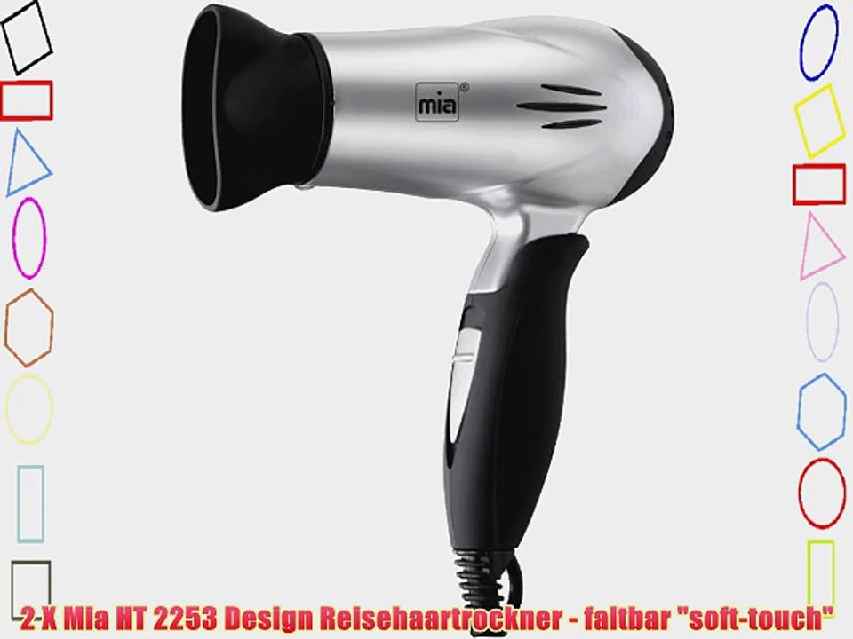 2 X Mia HT 2253 Design Reisehaartrockner - faltbar soft-touch