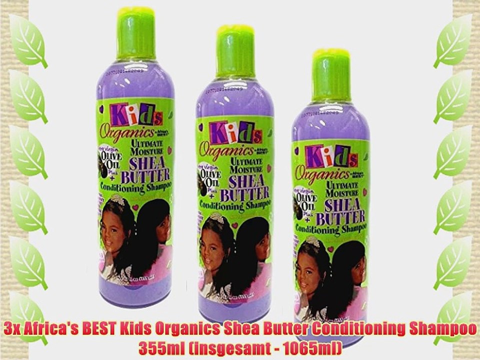 3x Africa's BEST Kids Organics Shea Butter Conditioning Shampoo 355ml (insgesamt - 1065ml)