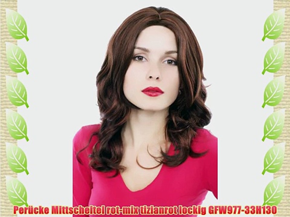 Per?cke Mittscheitel rot-mix tizianrot lockig GFW977-33H130