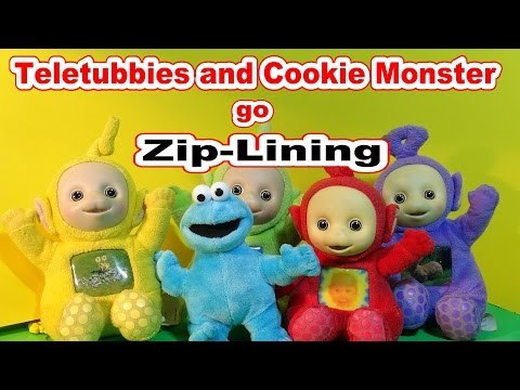 Cookie Monster Chef, and The Teletubbies go to a Zip Line for some Zip Lining Exercise