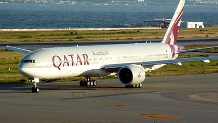 Download Video: Qatar Airways Boeing 777-300ER (A7-BAG) pushback, taxiing and takeoff from KIX/RJBB (Osaka - Kansai)