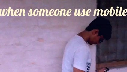 don't use mobile phone when knocking the door