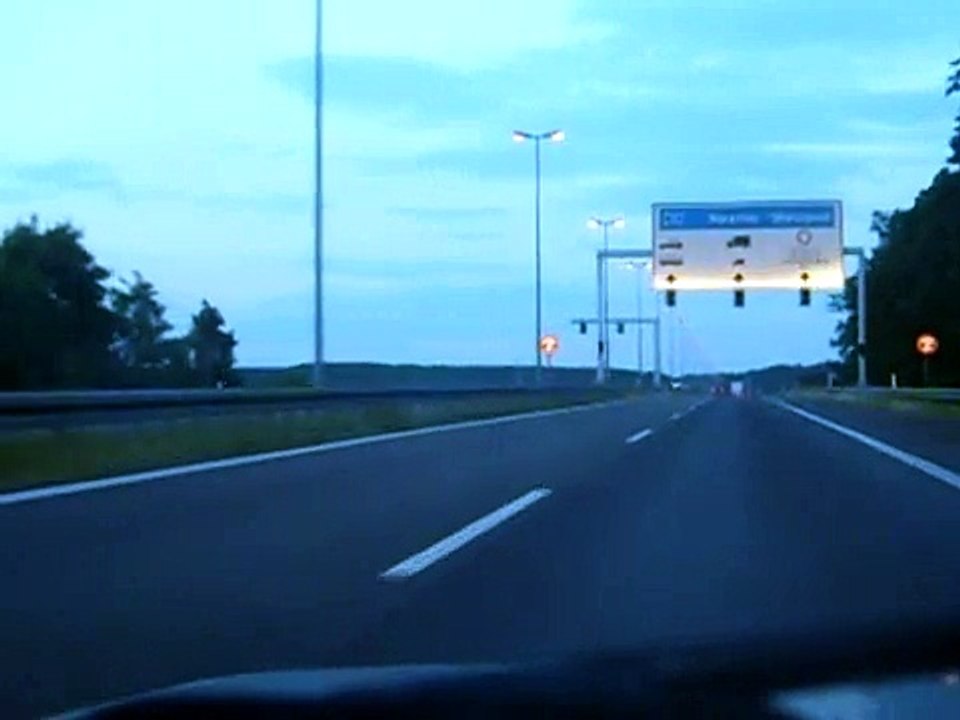 Crossing the motorway border between Germany and Poland
