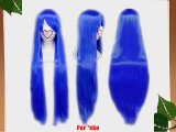 Tqglobal Cosplay Wig Lucky Star Izumi Konata lang Blau Synthetische Haare