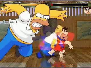 GFO MUGEN Homero Simpson vs Fred Flintstone