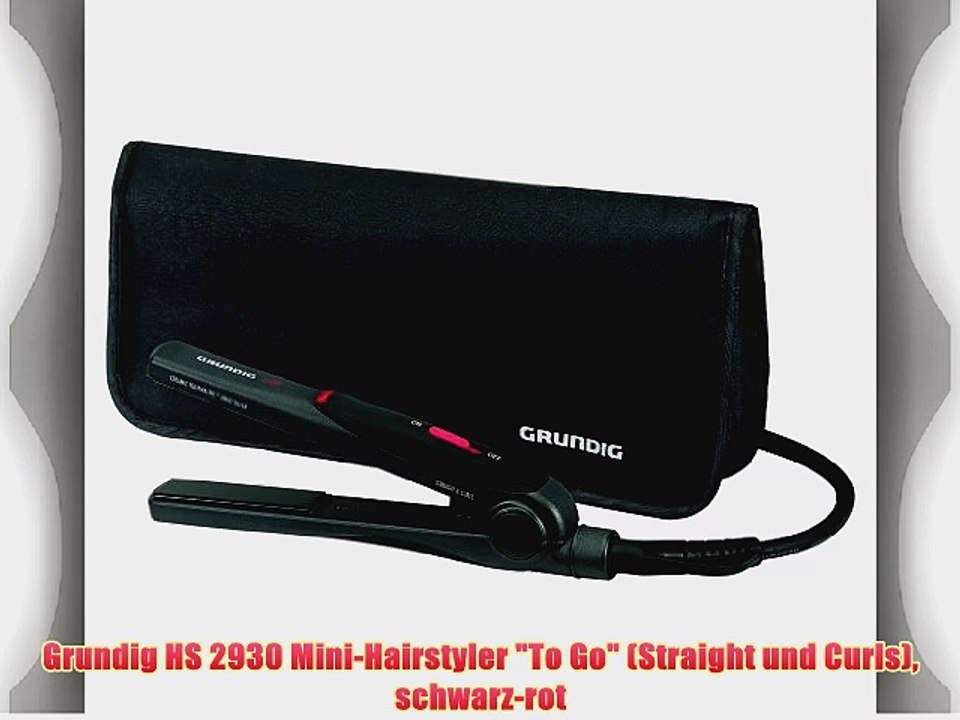 Grundig HS 2930 Mini-Hairstyler To Go (Straight und Curls) schwarz-rot