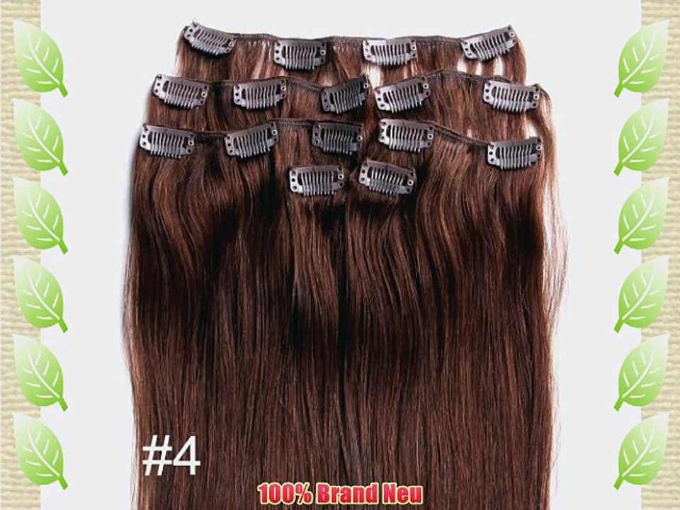 YESURPRISE 7 Clips In Extensions Set 100% Echthaar Remy Haar Hair Haarverl?ngerung 15 #4 70g