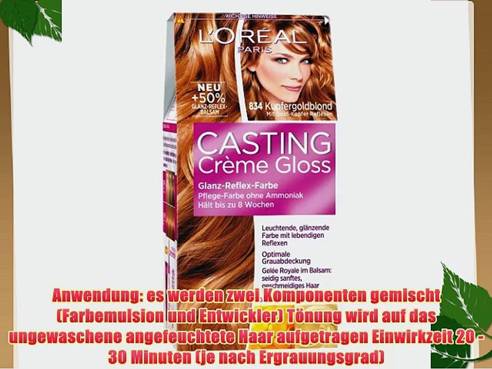 L'or?al paris casting creme gloss pflege-haarfarbe 834 kupfergoldblond
