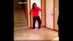 dancing girl gets head  hit by door Funny lady fails vine prank and baby clip