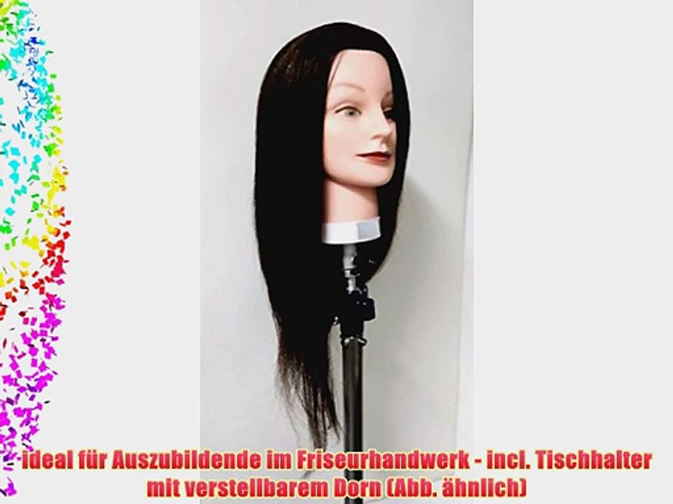 ?bungskopf 100 % as. Echthaar braun - Haarl?nge nach Wahl   Tischhalter   GRATIS Geschenk!!