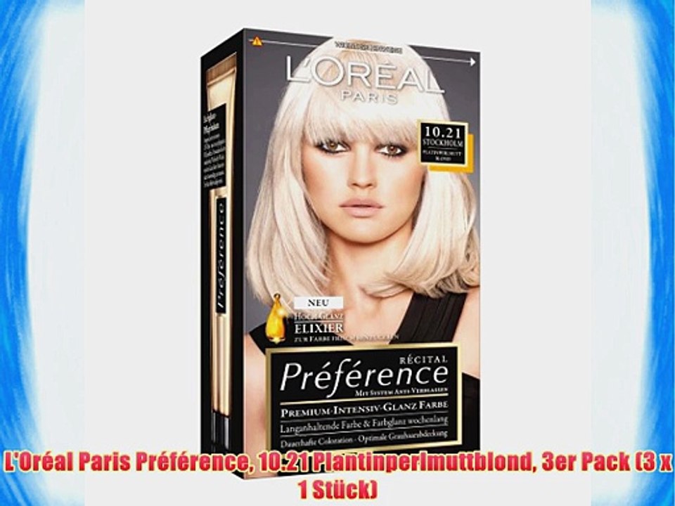 L'Or?al Paris Pr?f?rence 10.21 Plantinperlmuttblond 3er Pack (3 x 1 St?ck)
