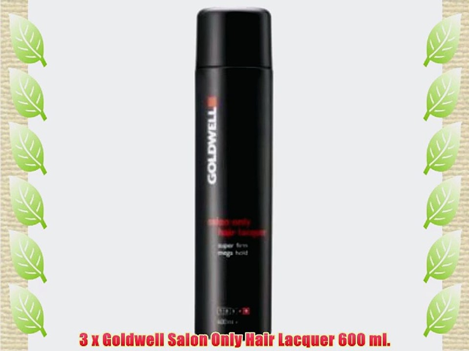 3 x Goldwell Salon Only Hair Lacquer 600 ml.