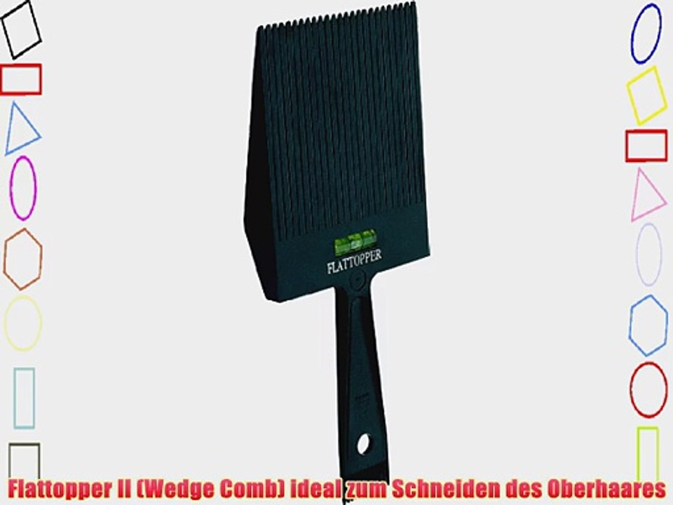 Brian Drumm Flattopper II Wedge Comb Haarschneidekamm mit Wasserwaage Schwarz