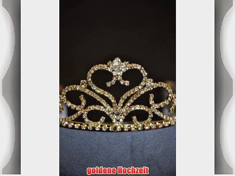 Flomans? - goldene Tiara Diadem Haarschmuck Hochzeit gold Brautschmuck TS00030
