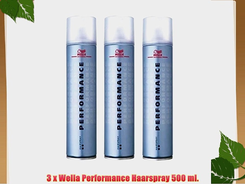 3 x Wella Performance Haarspray 500 ml.