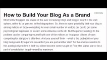 How to Build Your Blog As a Brand