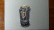 Drawing Time Lapse a can of Guinness - hyperrealistic 3D art