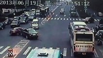 Father and Fight With Cars On Main Road CCTV Footage