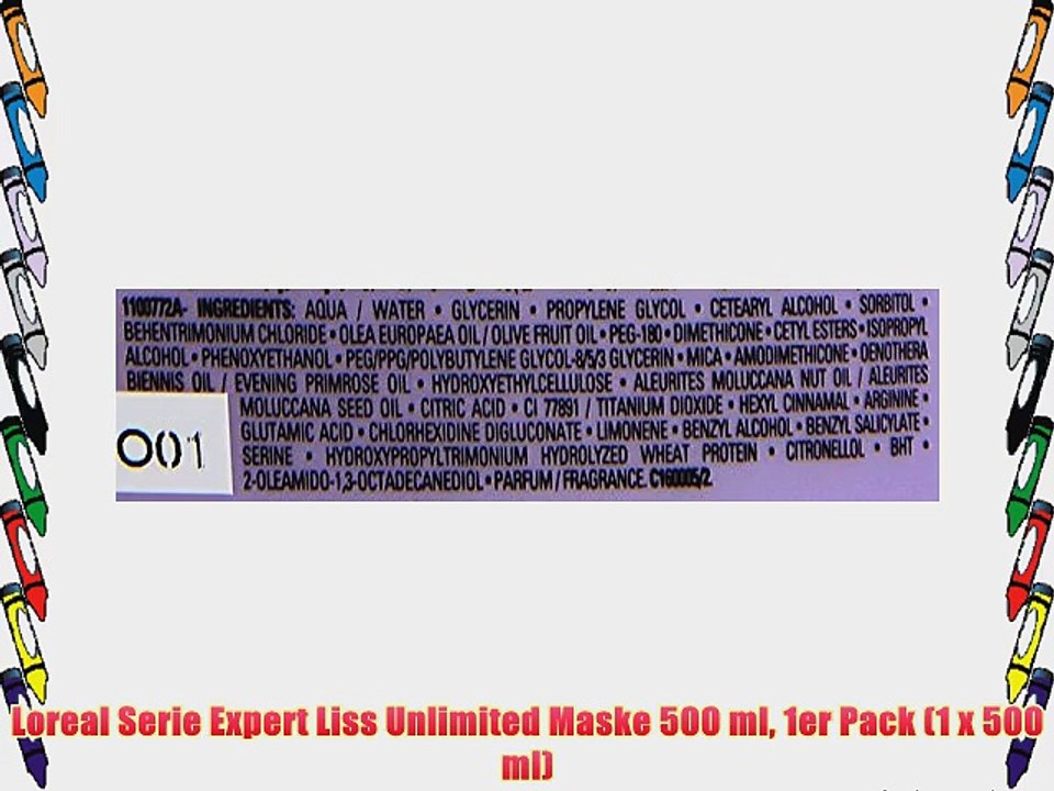 Loreal Serie Expert Liss Unlimited Maske 500 ml 1er Pack (1 x 500 ml)