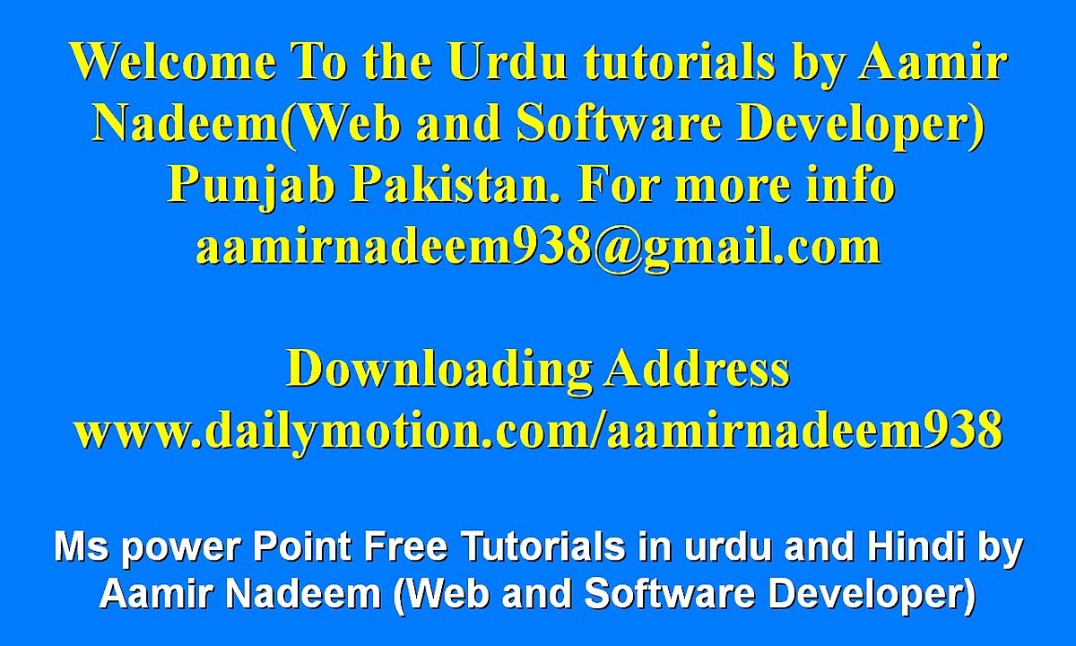 Lecture 8 of MS Power Point 2013 in urdu and hindi by Aamir Nadeem