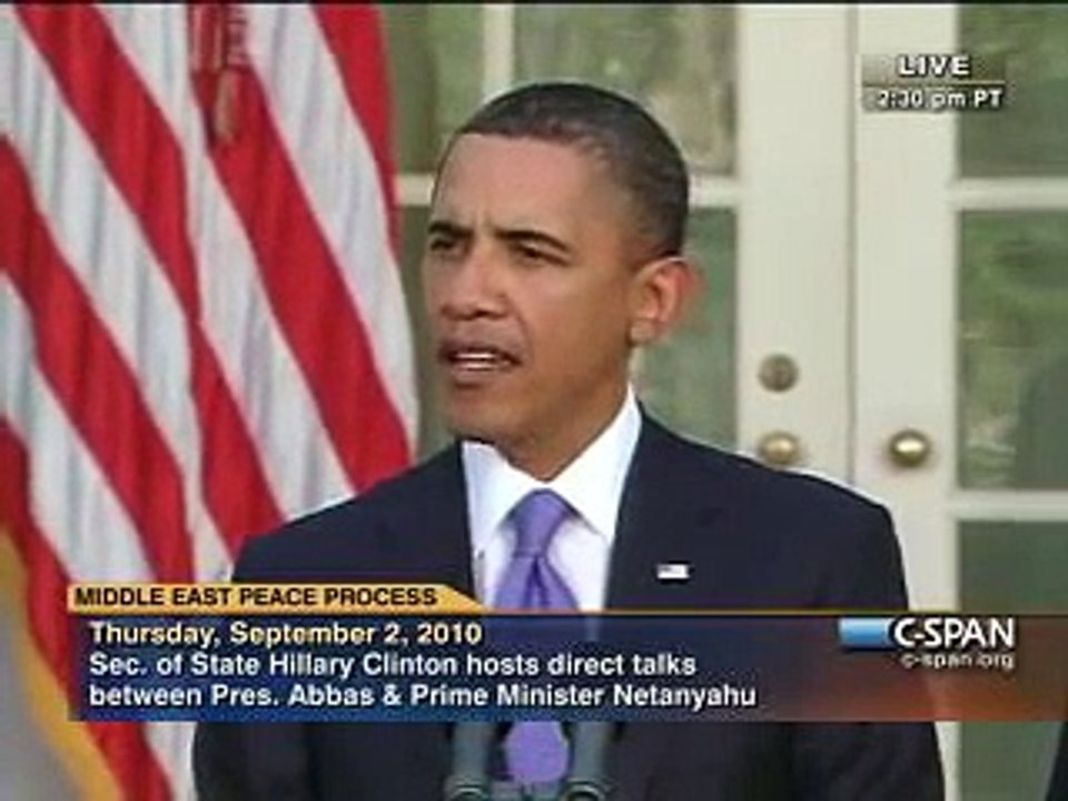Pr. Obama - Palestine, Israel Peace Negotiations