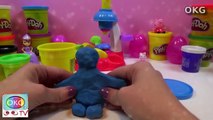 Play Doh Frozen Snowman vs Cookie Monster Muppet Kids PlAy DOh Video