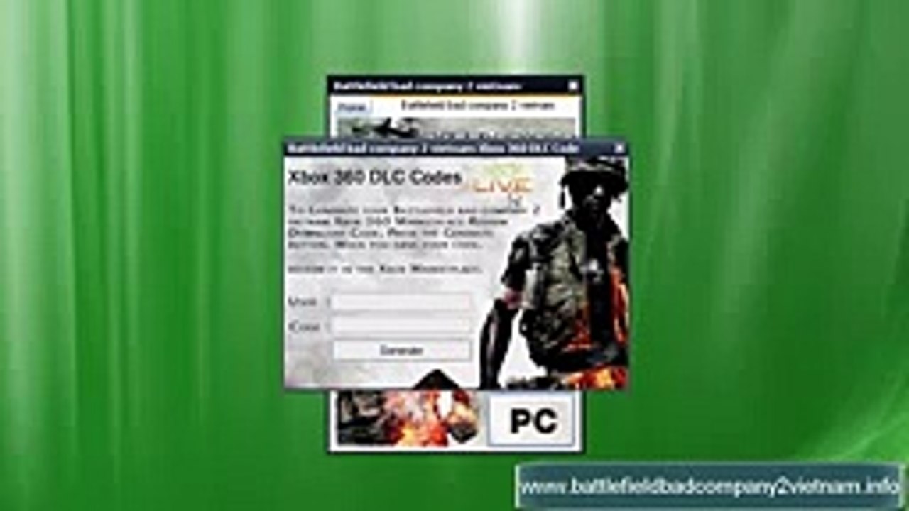 Battlefield Bad Company 2 Vietnam Map Pack DLC Code Generator