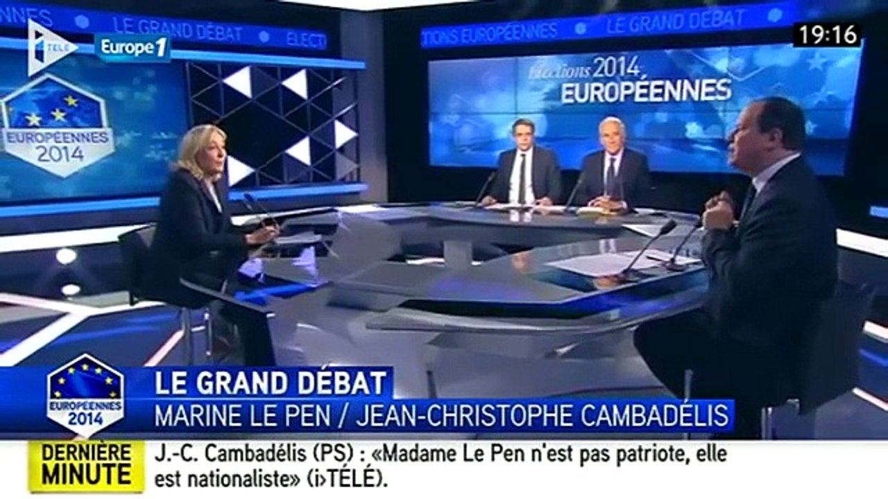 Débat Marine Le Pen FN  - Jean Christophe Cambadelis PS