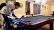 Amazing guy with good tricks on snooker table...