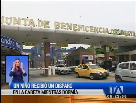 En Guayaquil un niño recibió un disparo en la cabeza mientras dormía