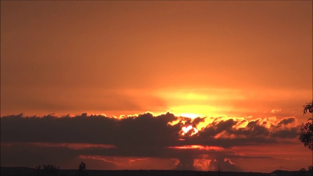 Beautiful sunset: red Sun and clouds 1080p time-lapse