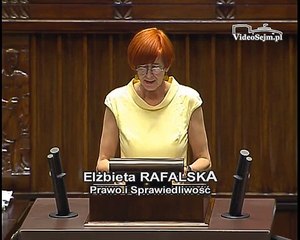 Poseł Elżbieta Rafalska - Wystąpienie z dnia 08 lipca 2015 roku.