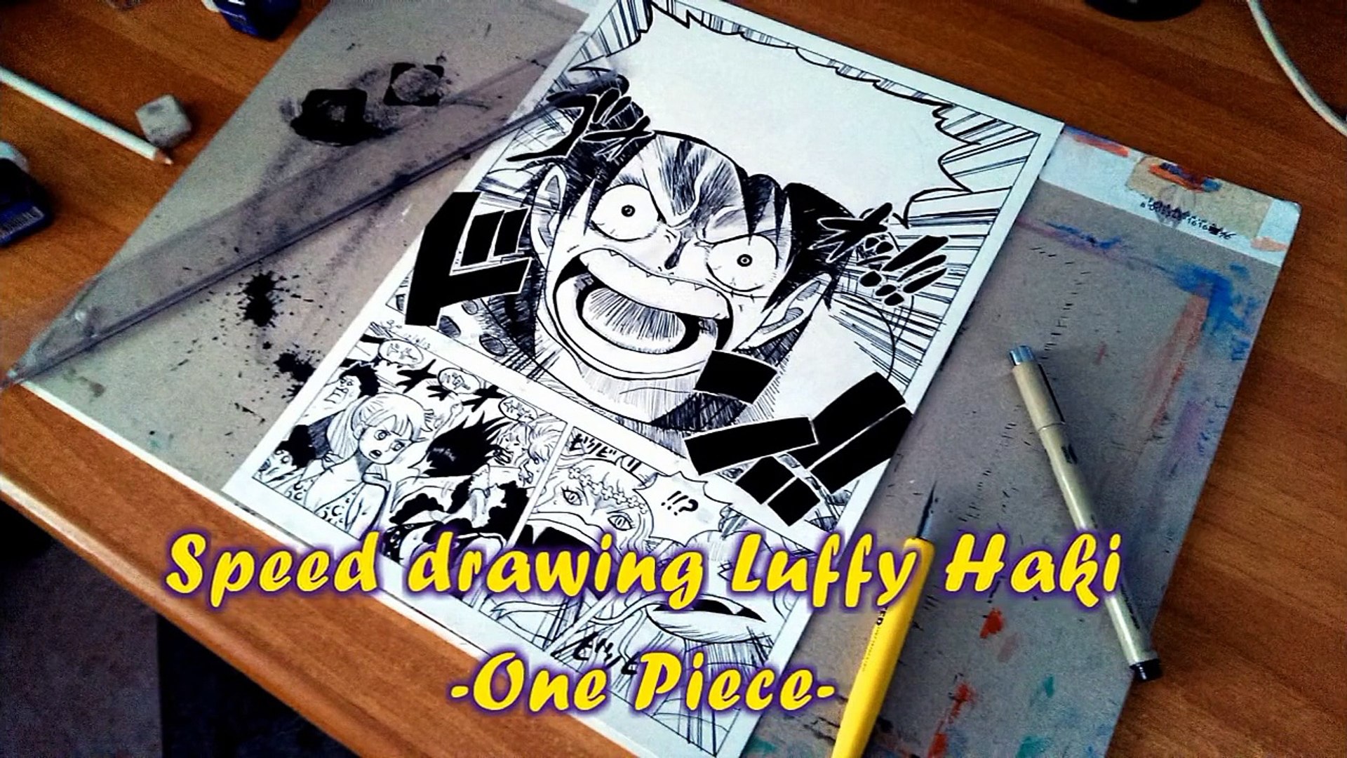 Speed Drawing Luffy Haki One Piece Video Dailymotion